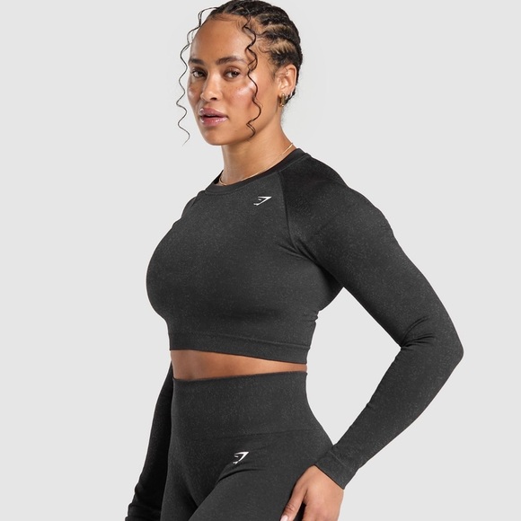 Gymshark adapt fleck seamless long sleeve crop top - Picture 3 of 5